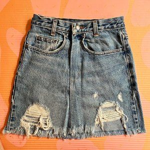 Vintage Levi's A-Line Custom Denim Mini Skirt Sz 24/XXS